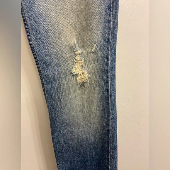 MOTHER The Flirt Fray Straight Leg Jeans Cold Feet Blue Size 24 - Picture 4 of 9